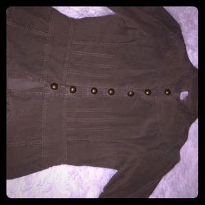 Olive green button down jacket